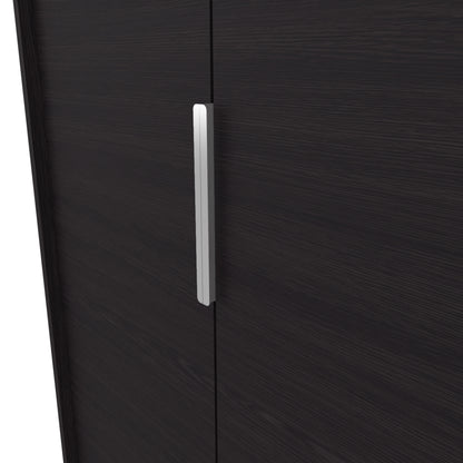 Black Engineered Wood Dresser - 2 Door Armoire 74.4" Tall
