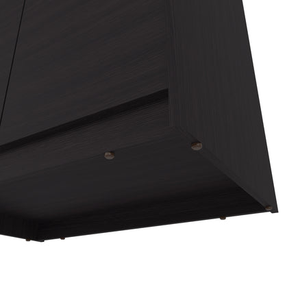 Black Engineered Wood Dresser - 2 Door Armoire 74.4" Tall