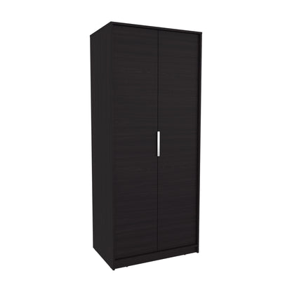 Black Engineered Wood Dresser - 2 Door Armoire 74.4" Tall