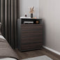 Dresser, 4 Drawers, 1 Shelf, Matt Gray / Dark Oak