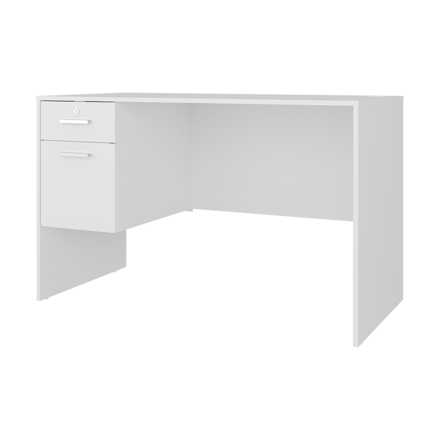 White Desk with 2 Drawers - 47.2" Workspace