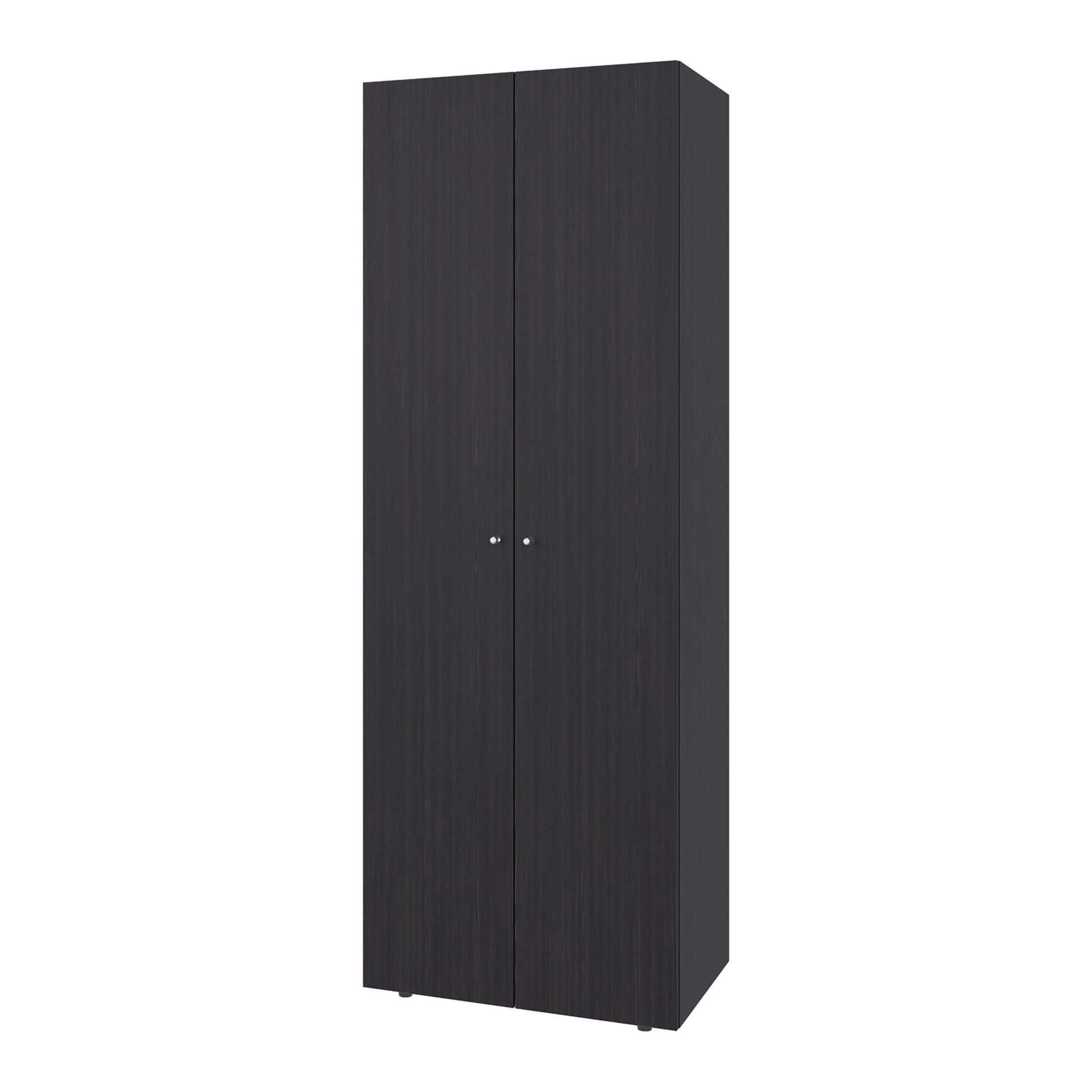 Black Bedroom Armoire - 66.9" Tall, 2 Doors & Shelves