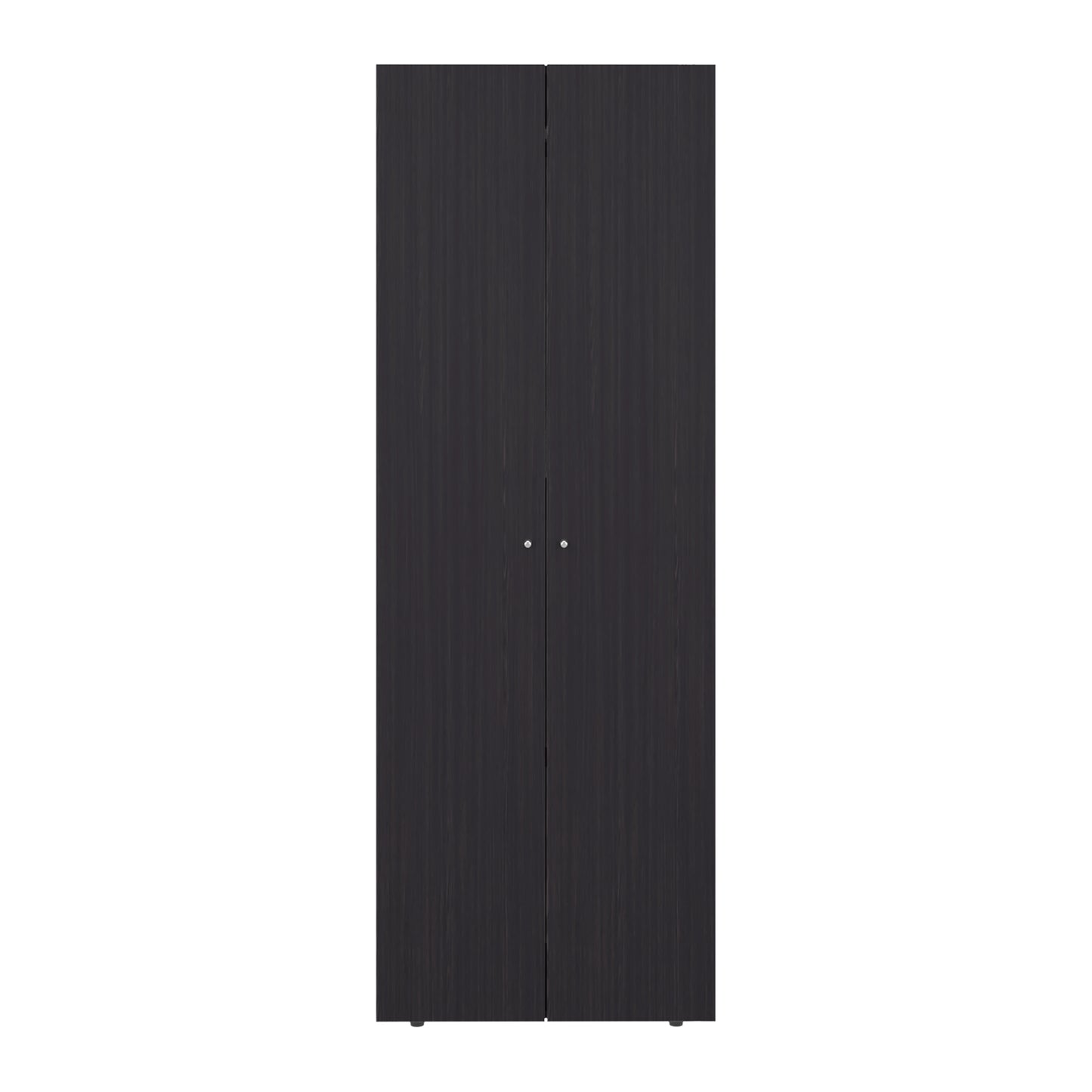 Black Bedroom Armoire - 66.9" Tall, 2 Doors & Shelves