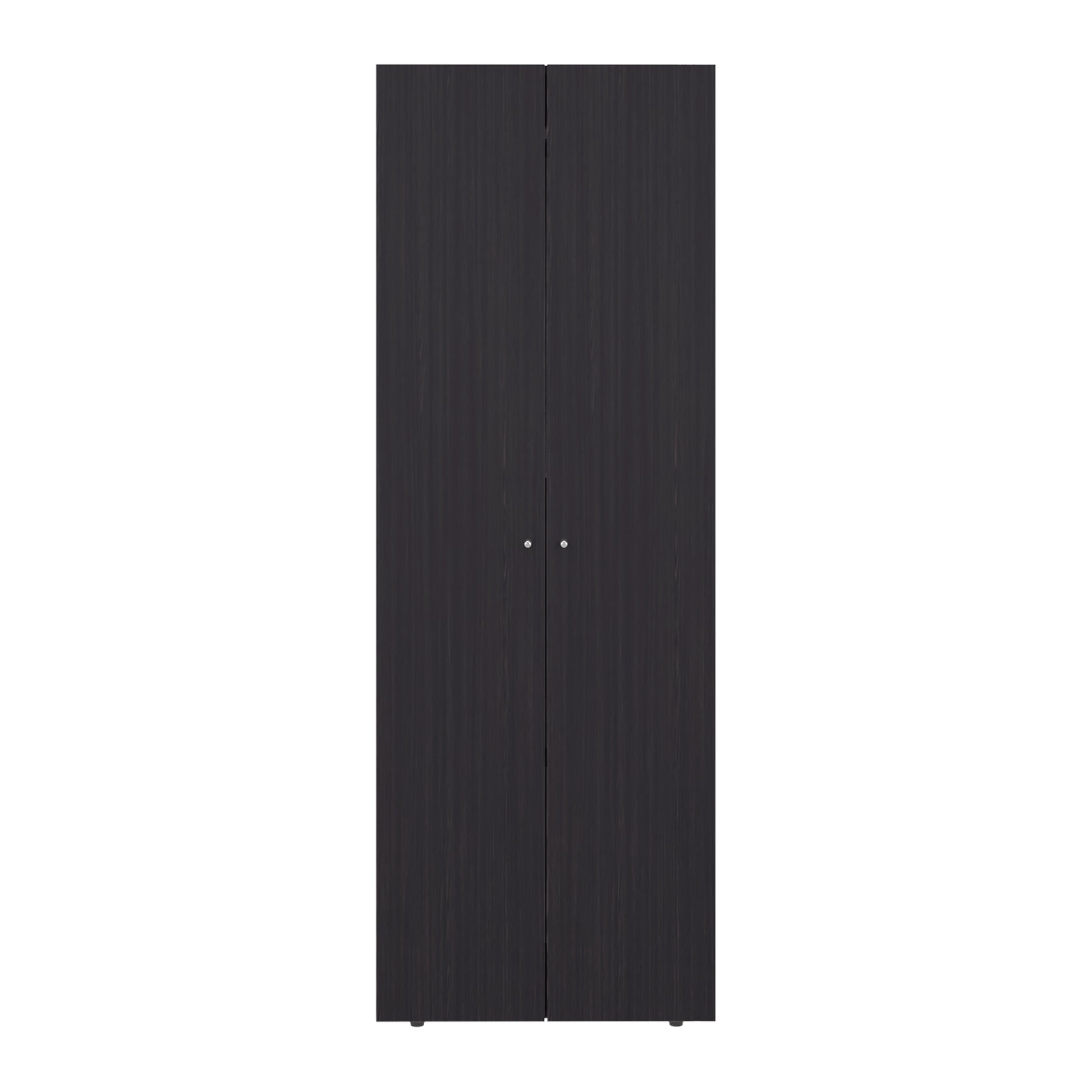 Black Bedroom Armoire - 66.9" Tall, 2 Doors & Shelves