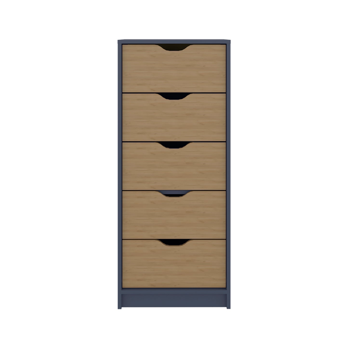 Blue Engineered Wood Dresser - 42.4" Tall 5 Drawers for Bedroom