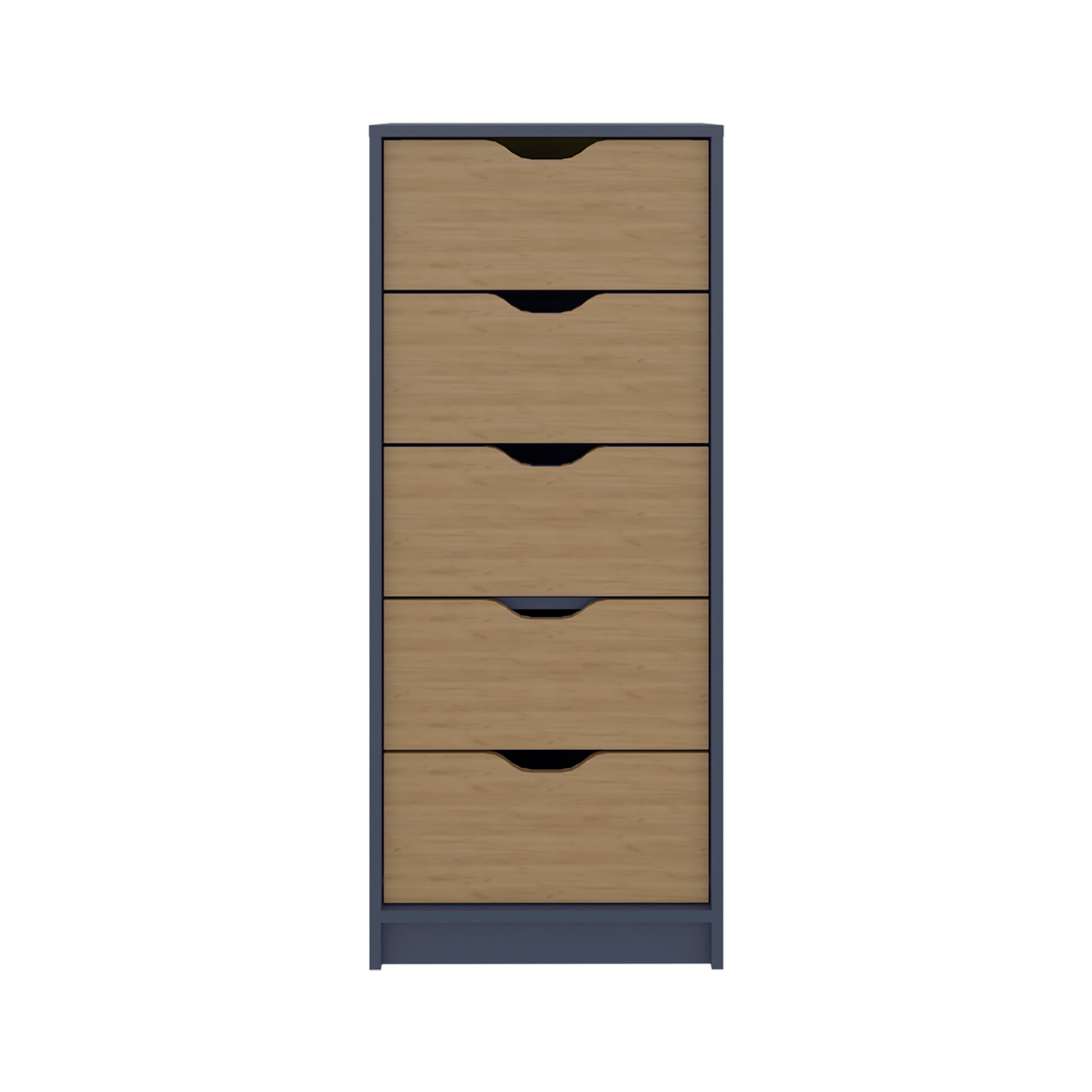 Blue Engineered Wood Dresser - 42.4" Tall 5 Drawers for Bedroom