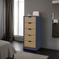 Dresser 42.4" H, 1 Drawer, 5 Shelves, Alby Blue / Natural Oak - Bedroom