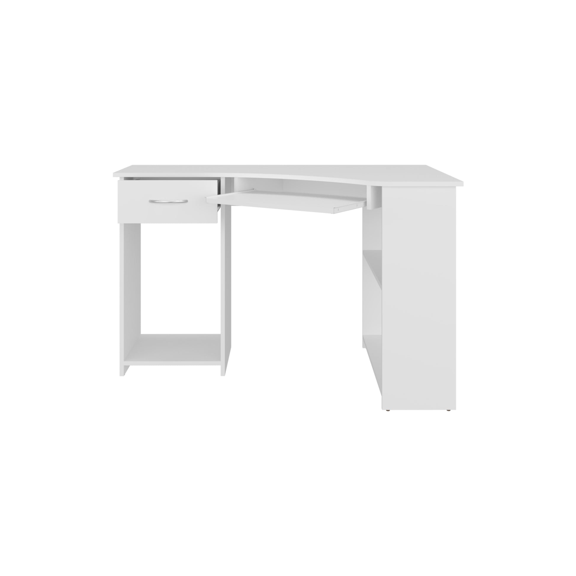 White Corner Desk - 29.5" H, 47.2" W Office Table for Home Office