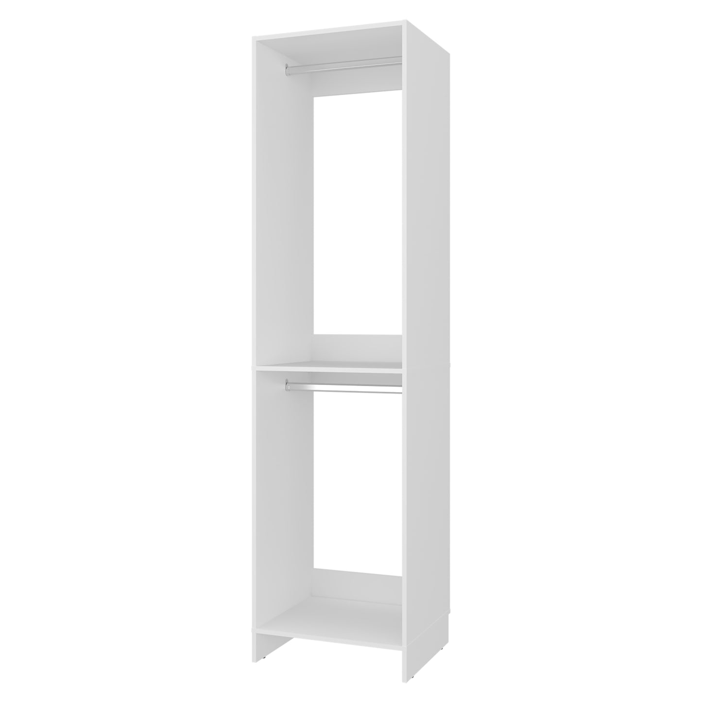 White 84" Hanging Dresser with Two Rods