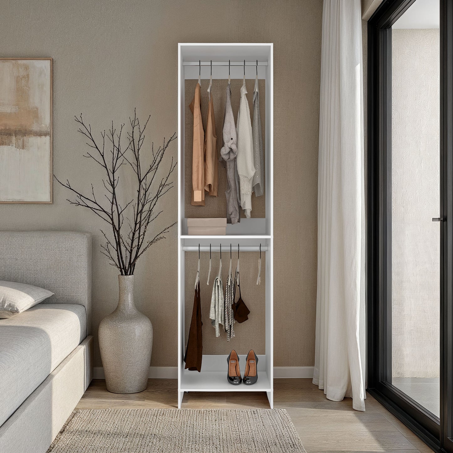 Dover Closet, 2 Shelves, White