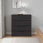 Black Engineered Wood Dresser - 4 Drawers, 35.1" Wide for Bedroom