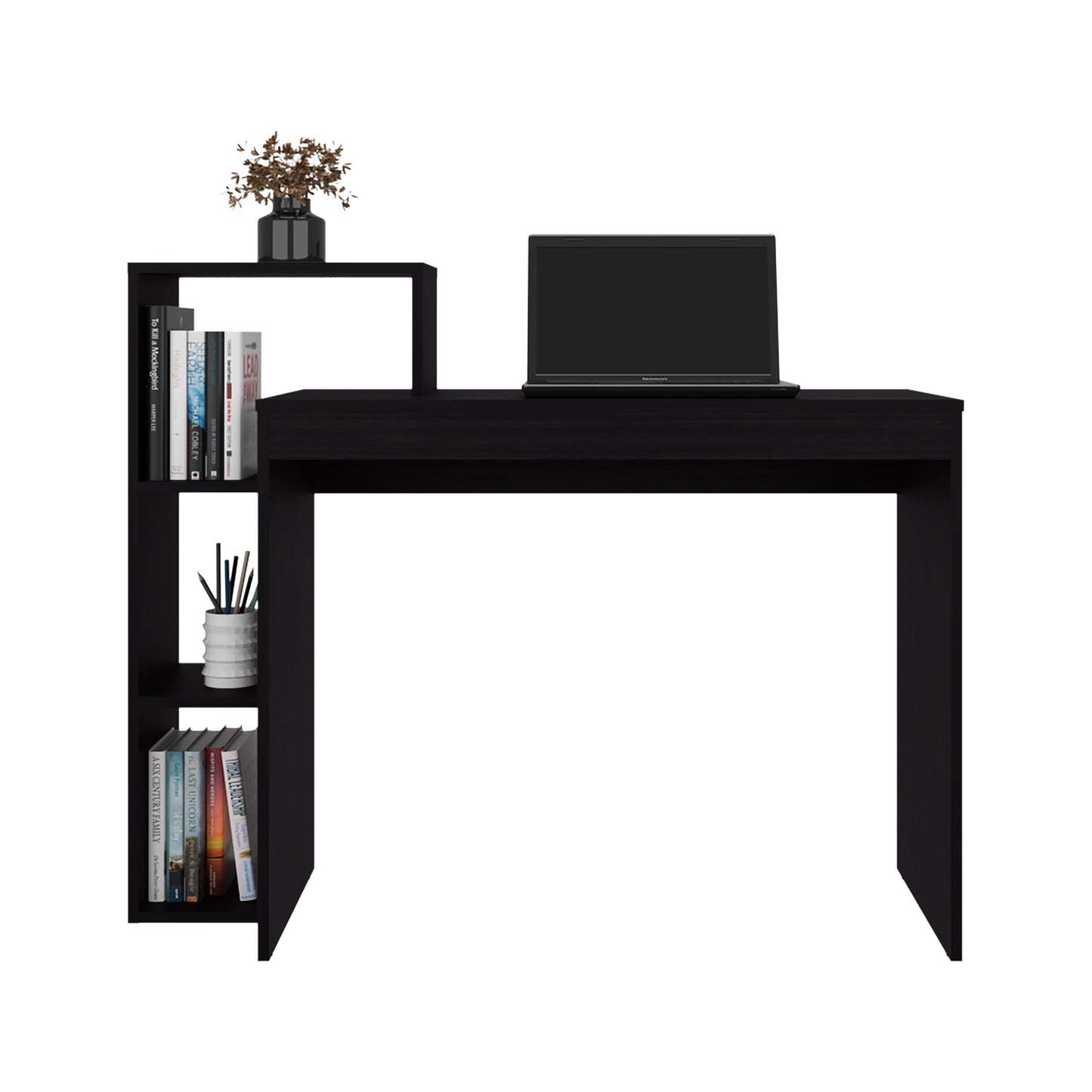 Venetie Desk - 3 Shelf Black Office Storage for Home Office