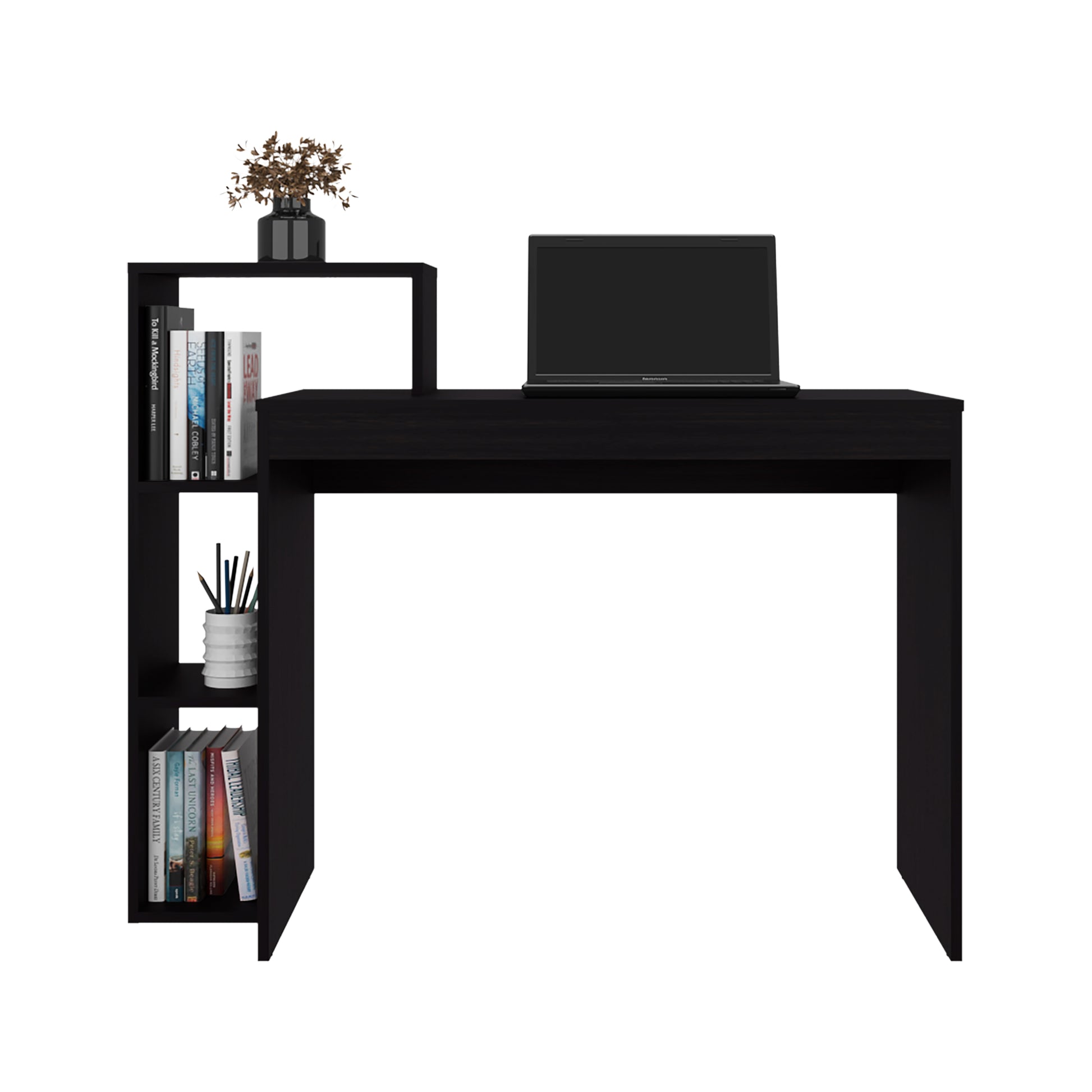 Venetie Desk - 3 Shelf Black Office Storage for Home Office