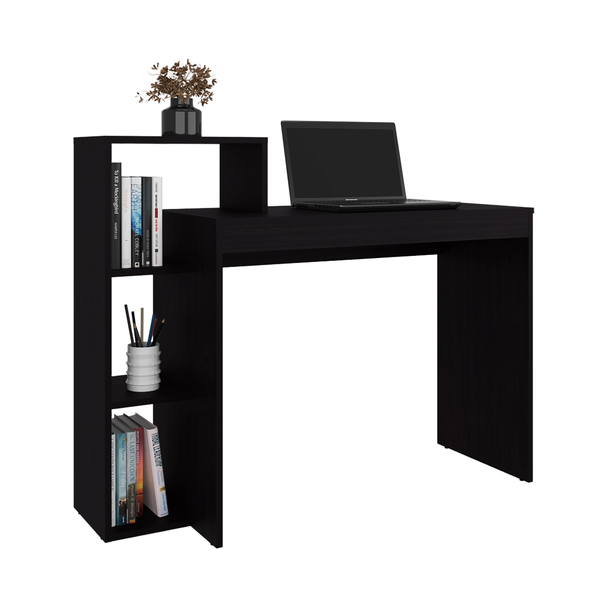 Venetie Desk - 3 Shelf Black Office Storage for Home Office