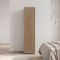 Kotlik 1 Door Wardrobe 67" H with Vertical Storage and Four Shelves, Natural Oak