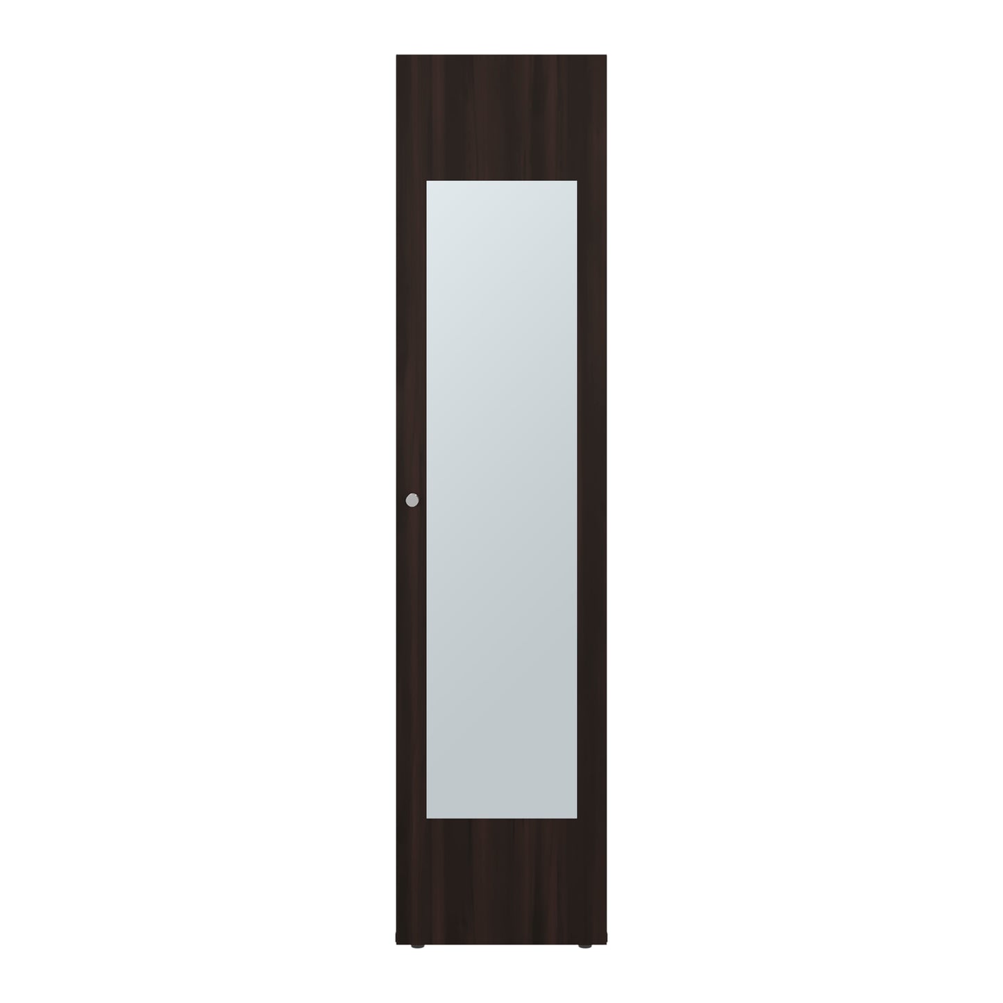 67" Dark Walnut Bedroom Wardrobe with Mirror & Storage