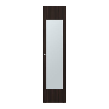 67" Dark Walnut Bedroom Wardrobe with Mirror & Storage