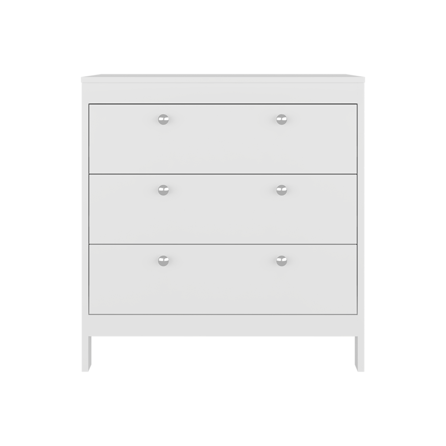 White 3-Drawer Dresser - Spacious Storage Chest
