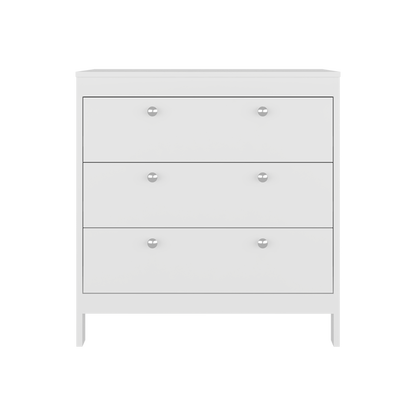White 3-Drawer Dresser - Spacious Storage Chest