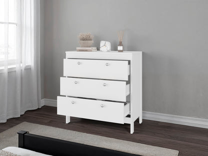 White 3-Drawer Dresser - Spacious Storage Chest