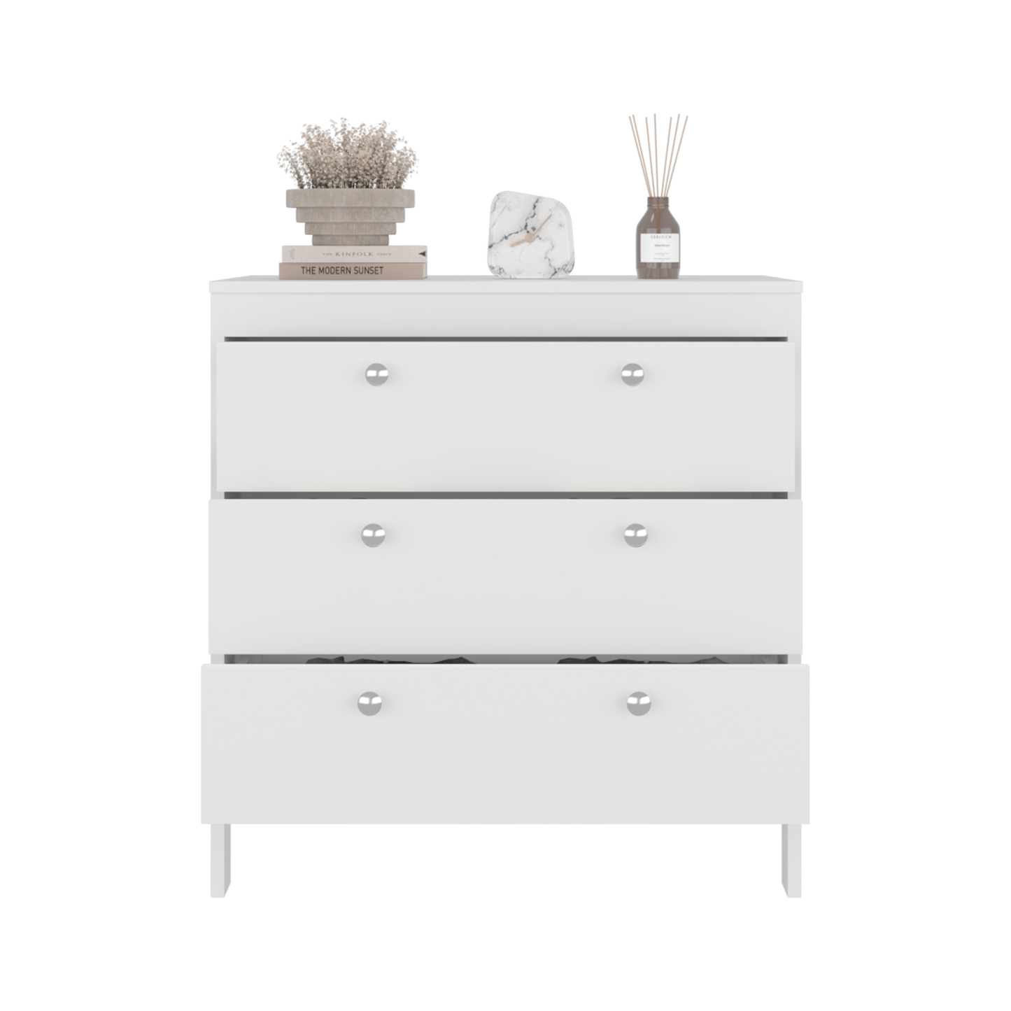 White 3-Drawer Dresser - Spacious Storage Chest