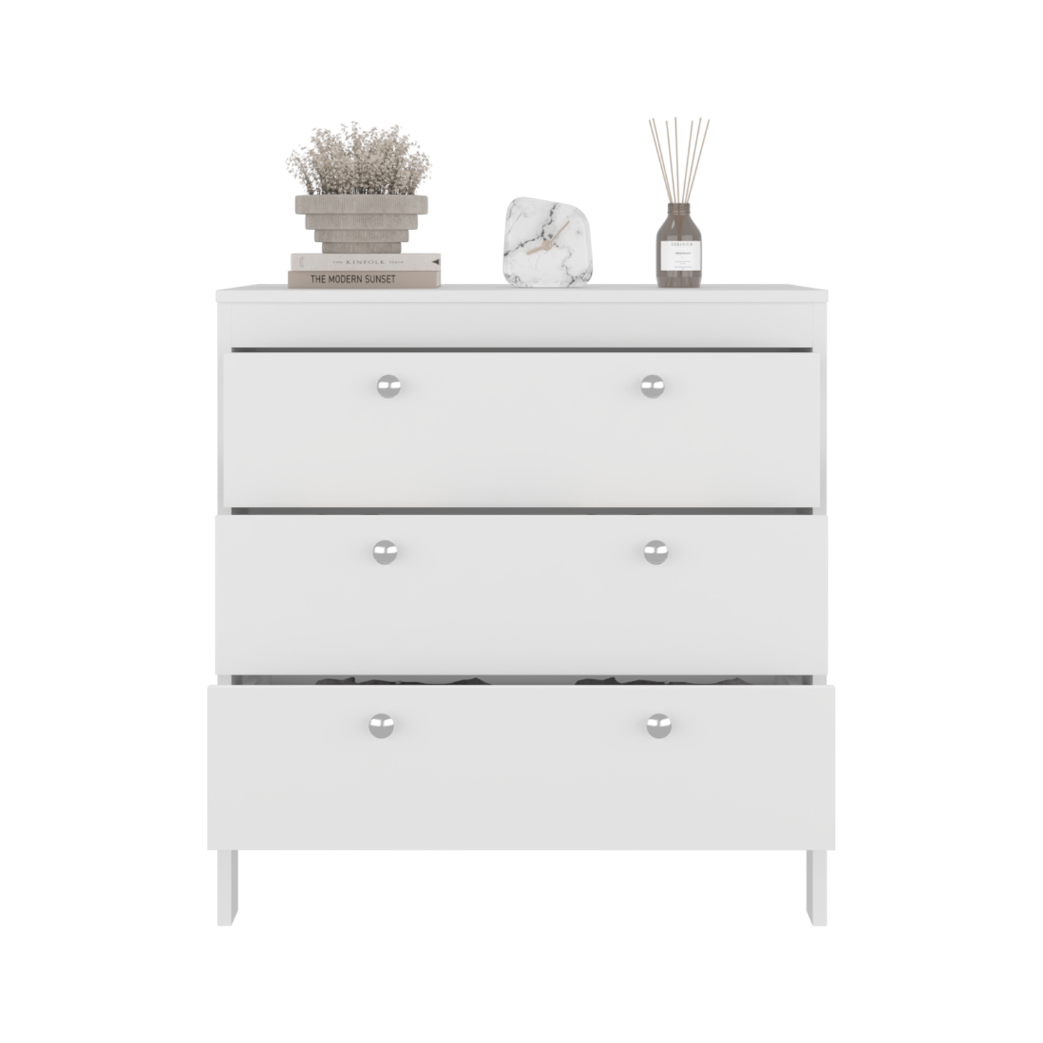 White 3-Drawer Dresser - Spacious Storage Chest