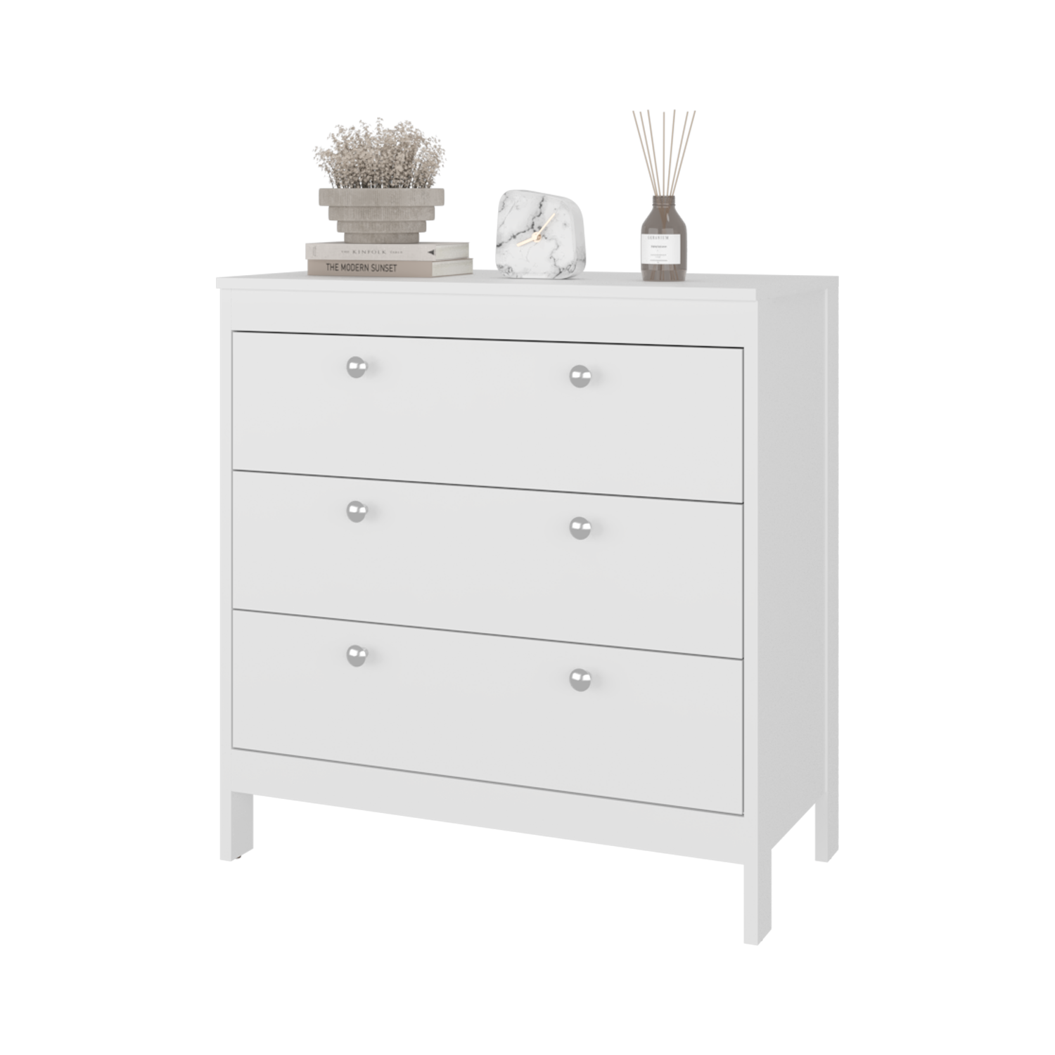 White 3-Drawer Dresser - Spacious Storage Chest