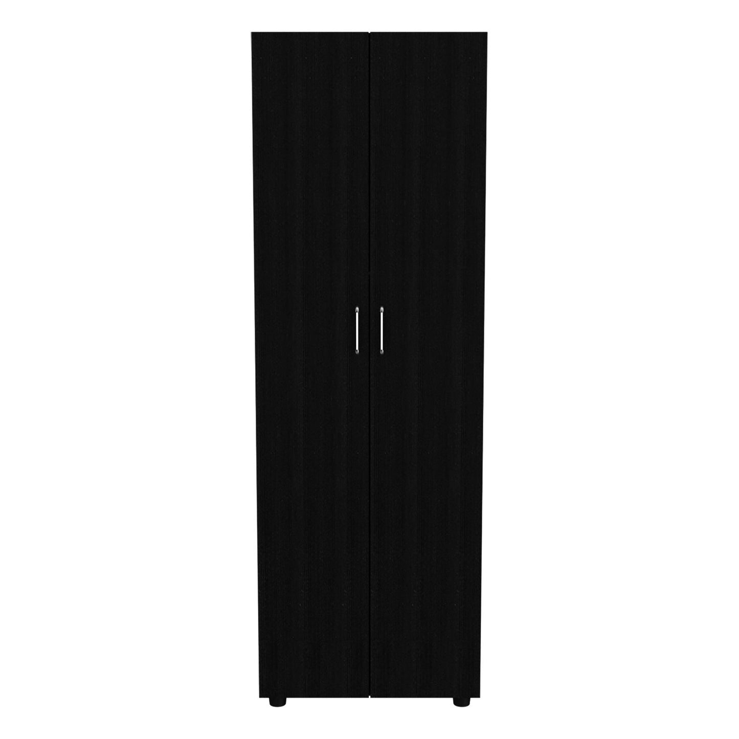 Black Armoire Organizer - 70.8" Tall, Two Shelves & Rod