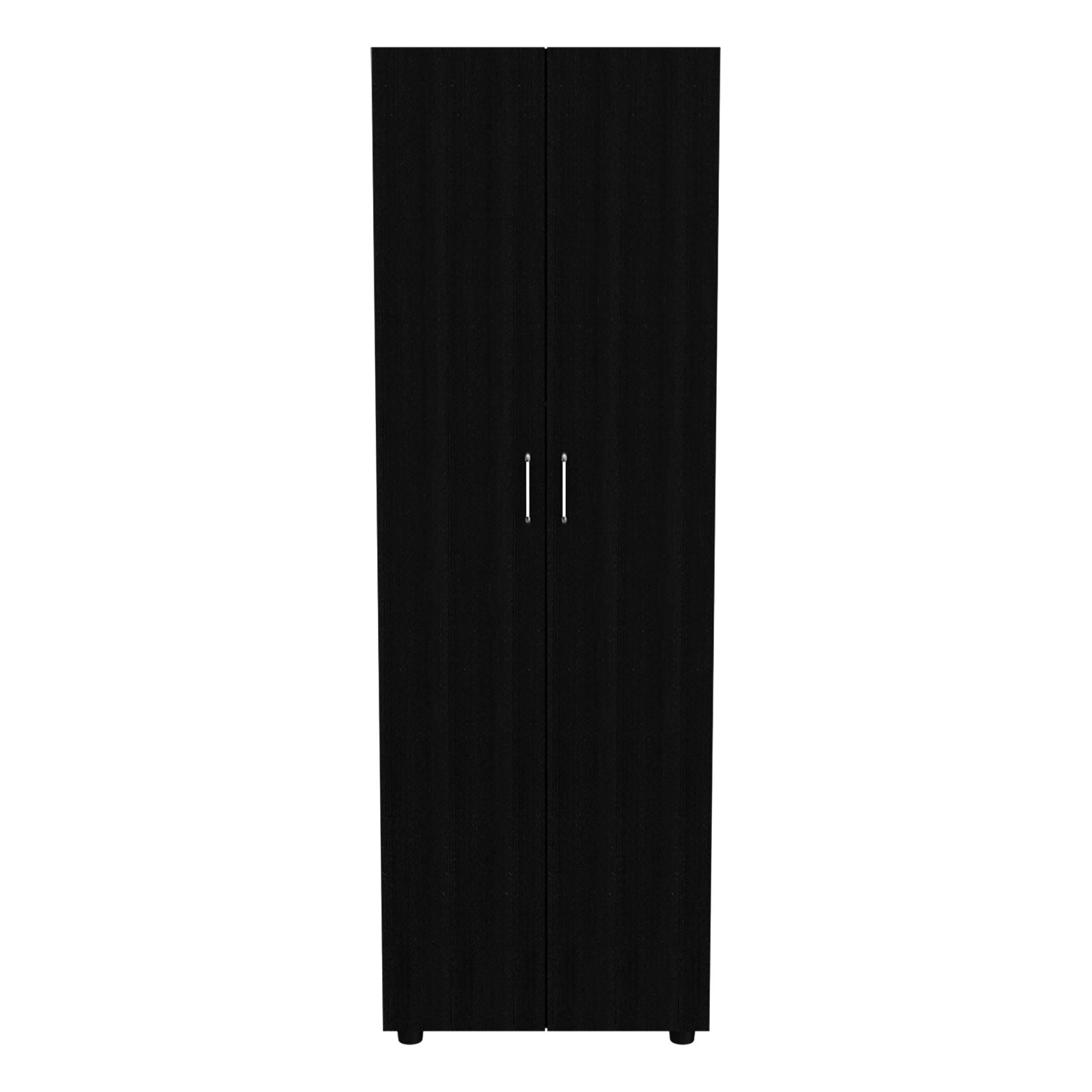 Black Armoire Organizer - 70.8" Tall, Two Shelves & Rod