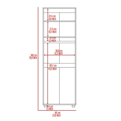 Black Armoire Organizer - 70.8" Tall, Two Shelves & Rod