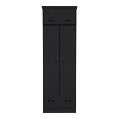 Black Dresser Closet with Upper Storage - 60" Wide