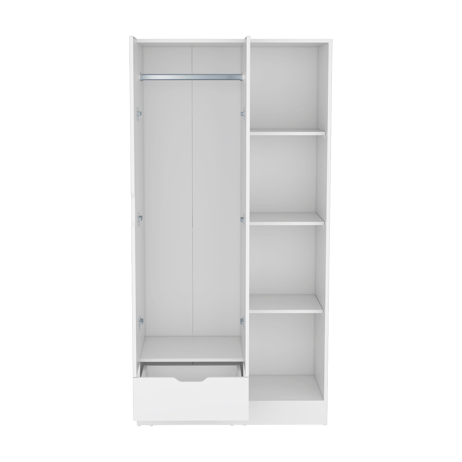 Small White Pine Dresser with 1 Drawer & Shelves