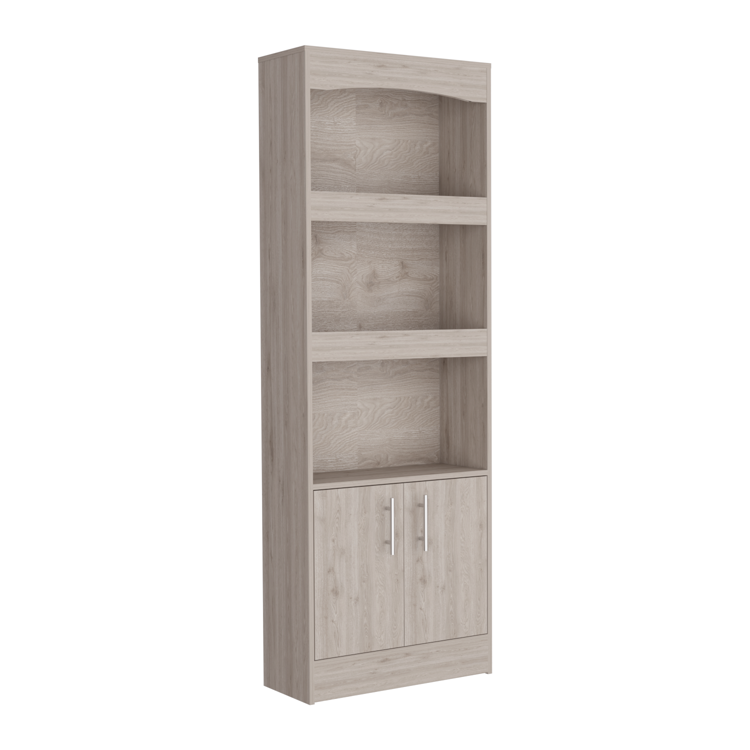 Light Gray Office Desk Set - 2 Piece Bookcase & Desk