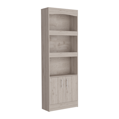 Light Gray Office Desk Set - 2 Piece Bookcase & Desk