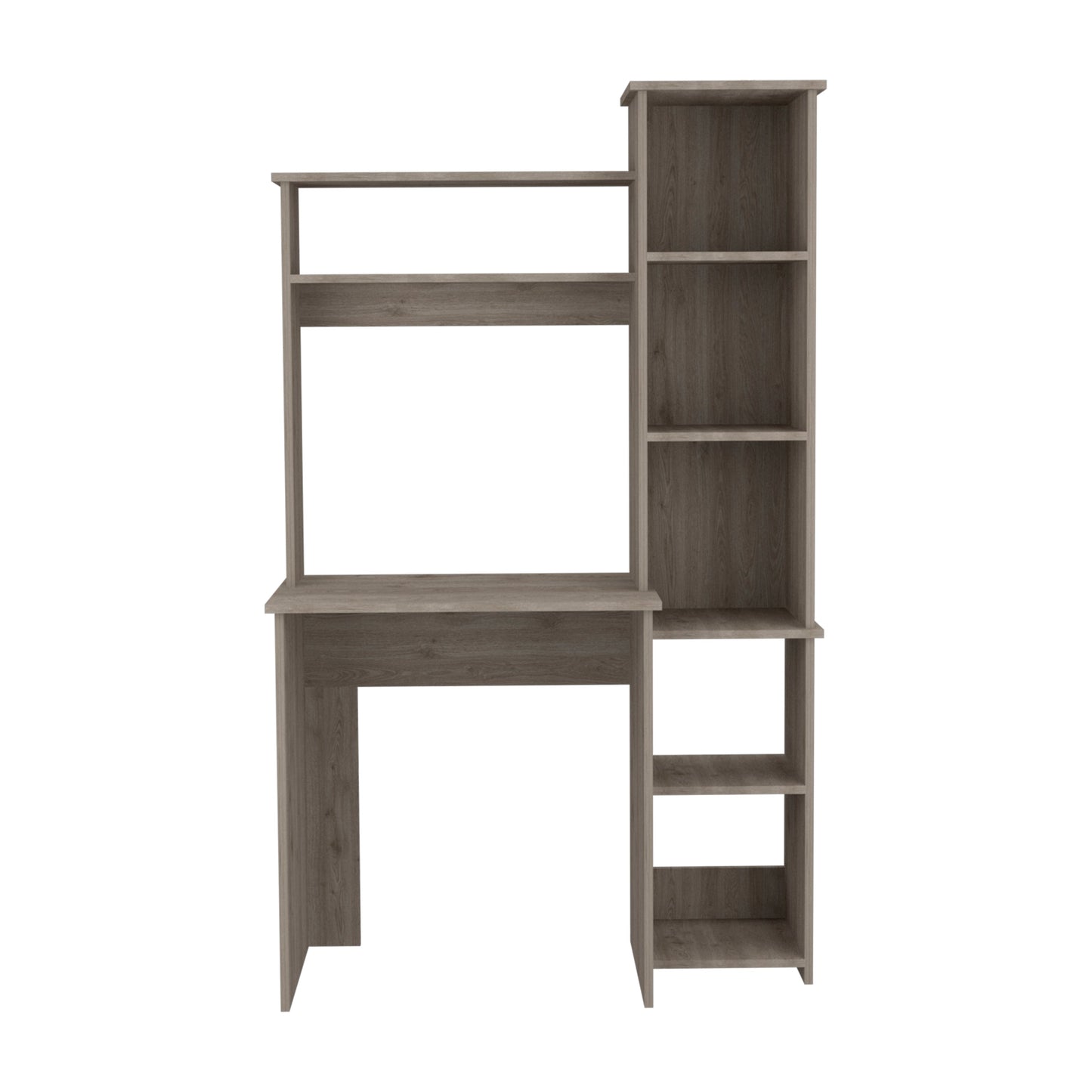 Light Gray Office Desk Set - 2 Piece Bookcase & Desk