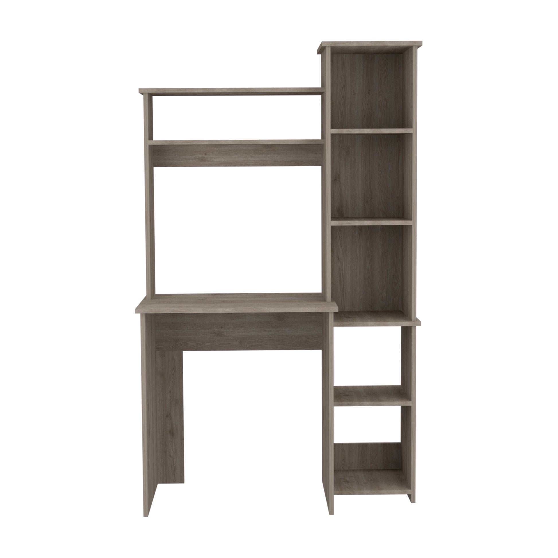 Light Gray Office Desk Set - 2 Piece Bookcase & Desk