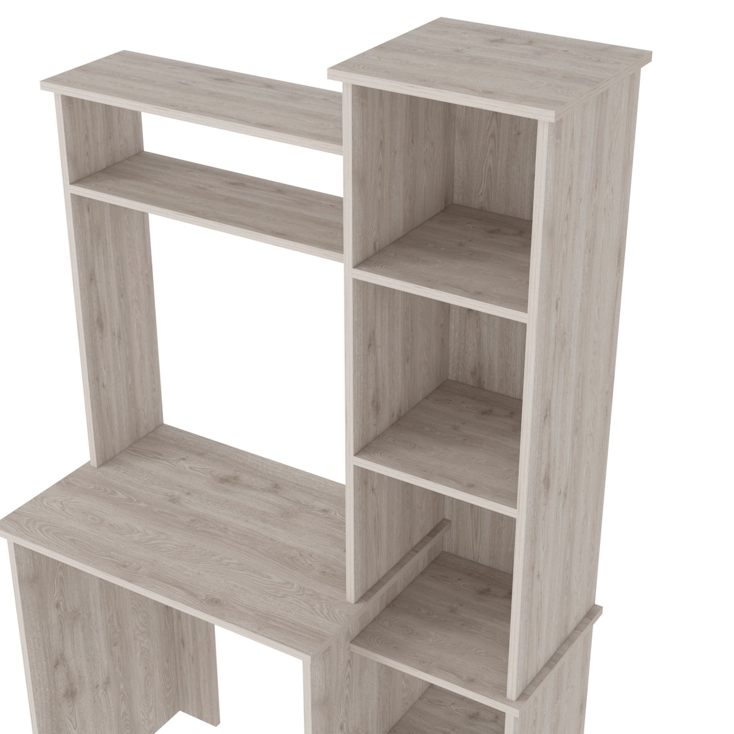 Light Gray Office Desk Set - 2 Piece Bookcase & Desk