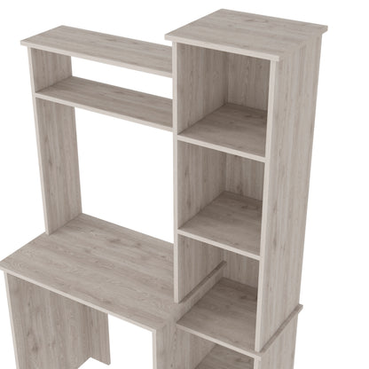 Light Gray Office Desk Set - 2 Piece Bookcase & Desk