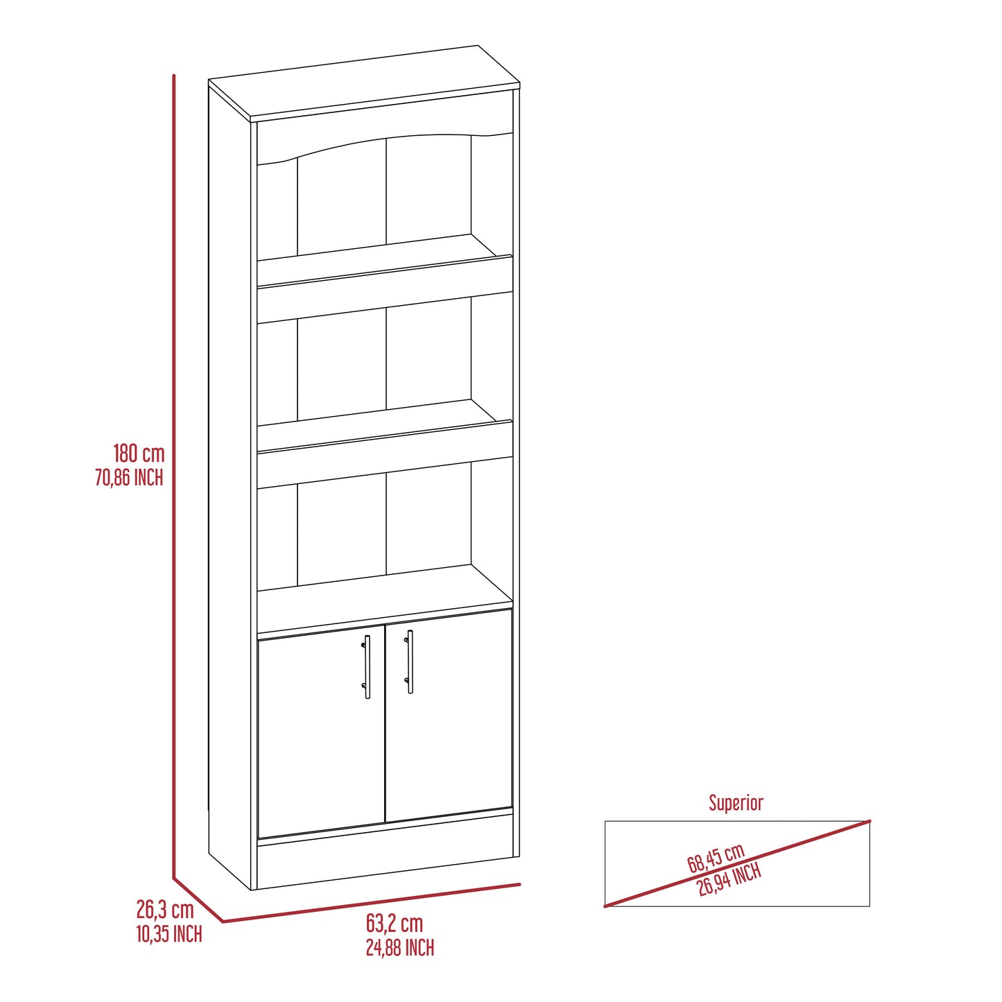 Light Gray Office Desk Set - 2 Piece Bookcase & Desk