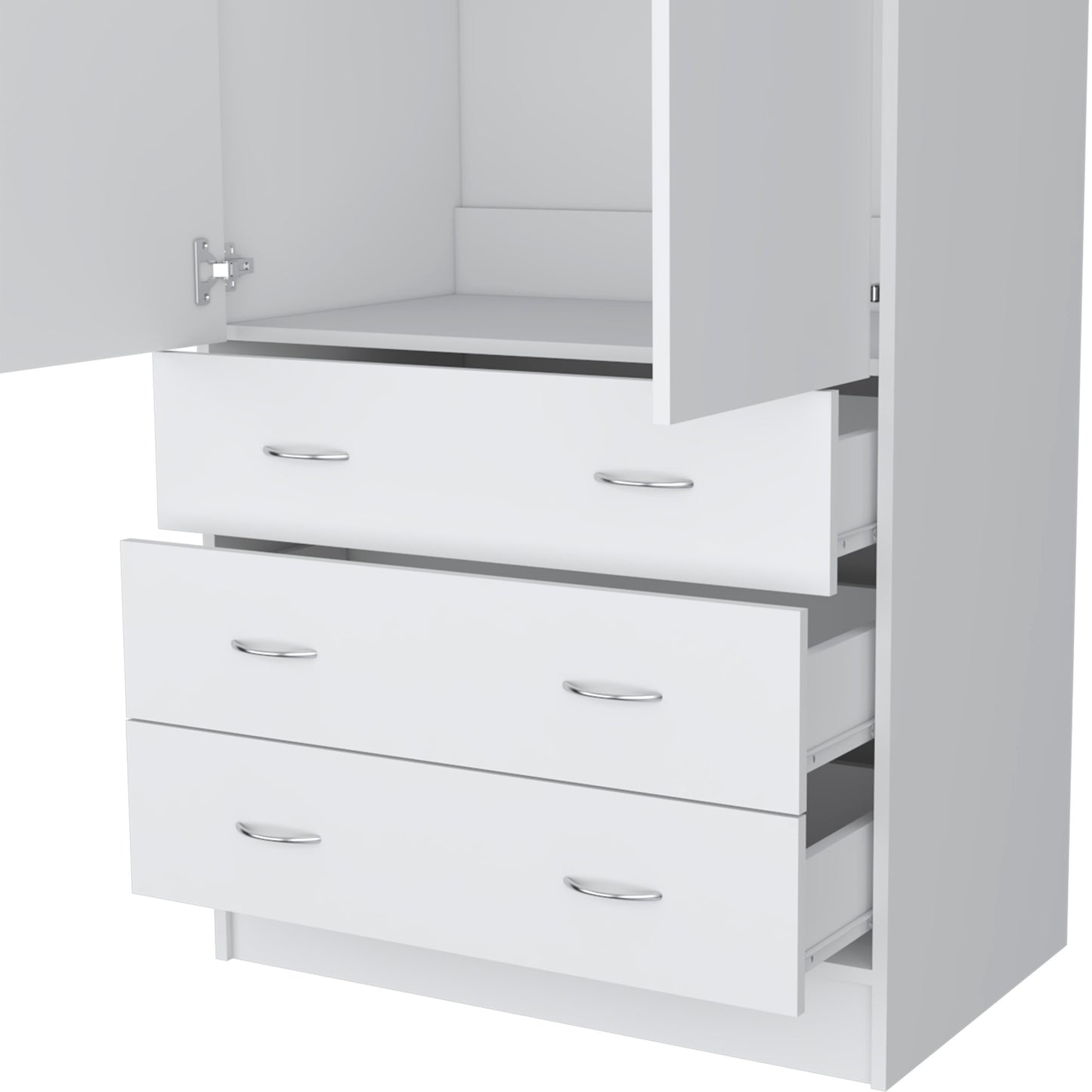 White Engineered Wood Armoire - 71" Tall Dresser