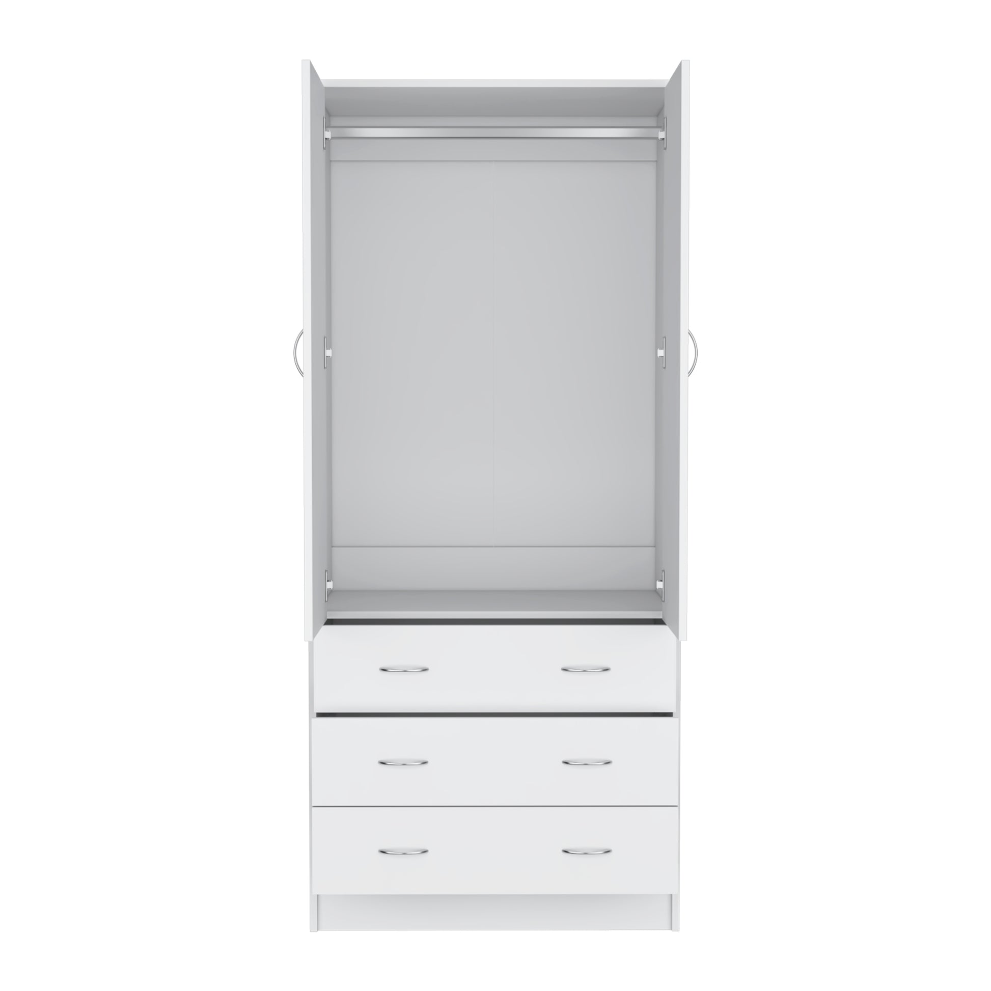 White Engineered Wood Armoire - 71" Tall Dresser