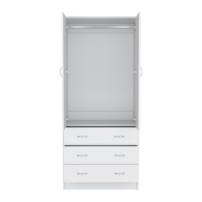 White Engineered Wood Armoire - 71" Tall Dresser