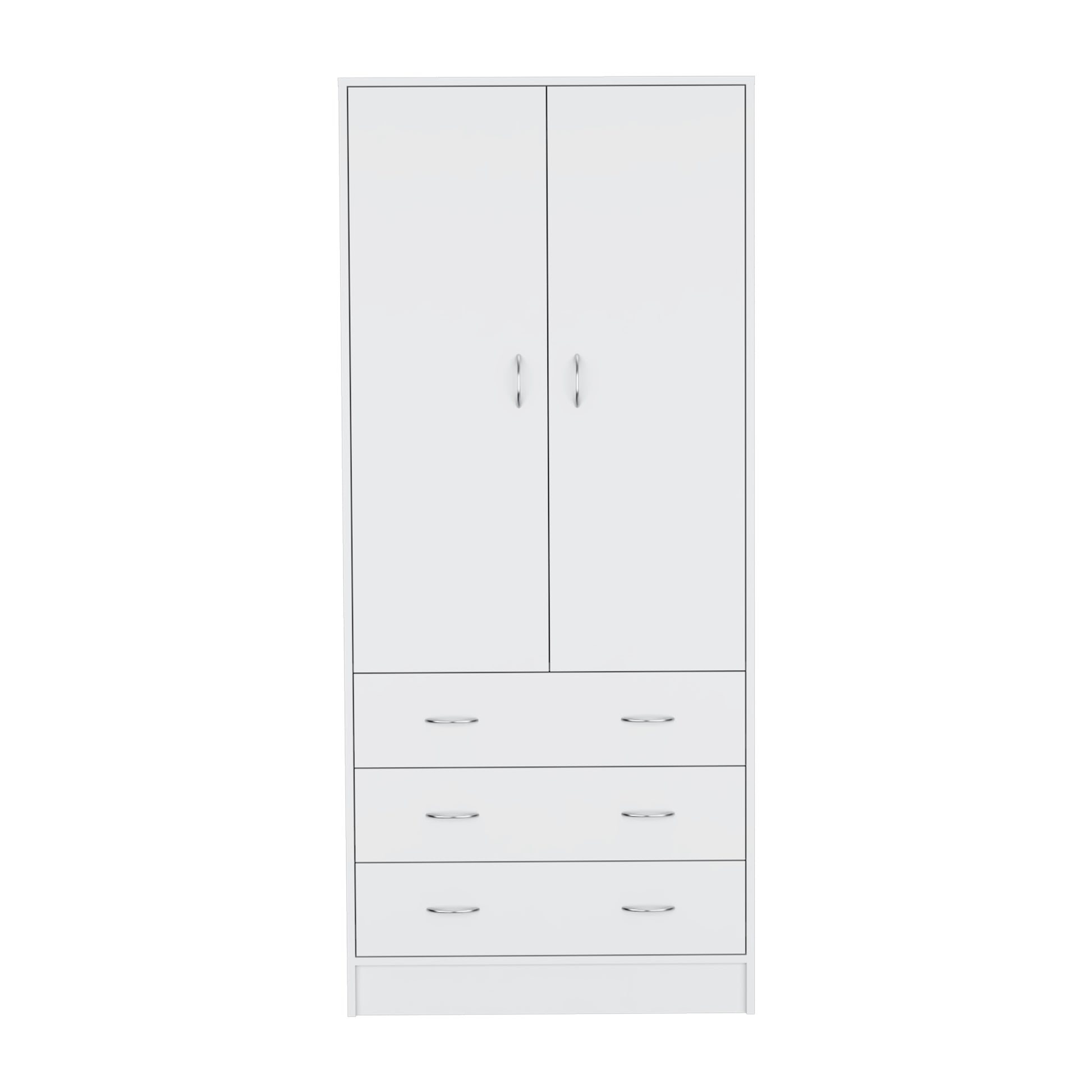 White Engineered Wood Armoire - 71" Tall Dresser