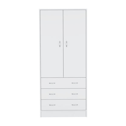 White Engineered Wood Armoire - 71" Tall Dresser