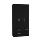 Armoire Wardrove 71", 4 Doors, Hanging Rod, 3 Cabinets, 6 Shelves, Black