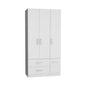 Armoire Wardrove 71", 4 Doors, Hanging Rod, 3 Cabinets, 6 Shelves, White