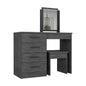 Makeup Dressing Table, Mirror, Four Drawers, Stool, Smokey Oak