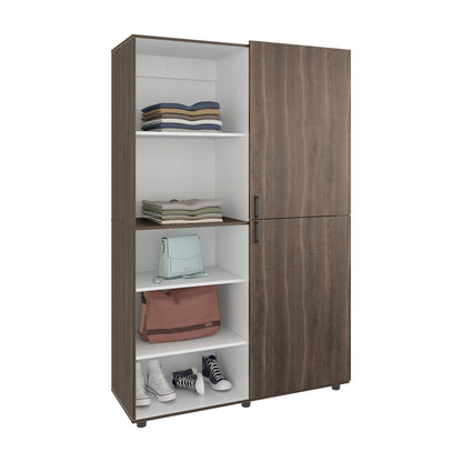 Gray Wardrobe with 5 Shelves - 72" Tall Storage Dresser