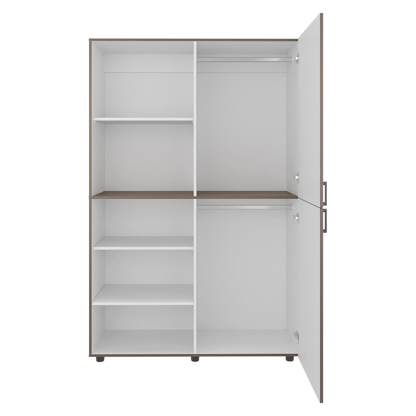 Gray Wardrobe with 5 Shelves - 72" Tall Storage Dresser