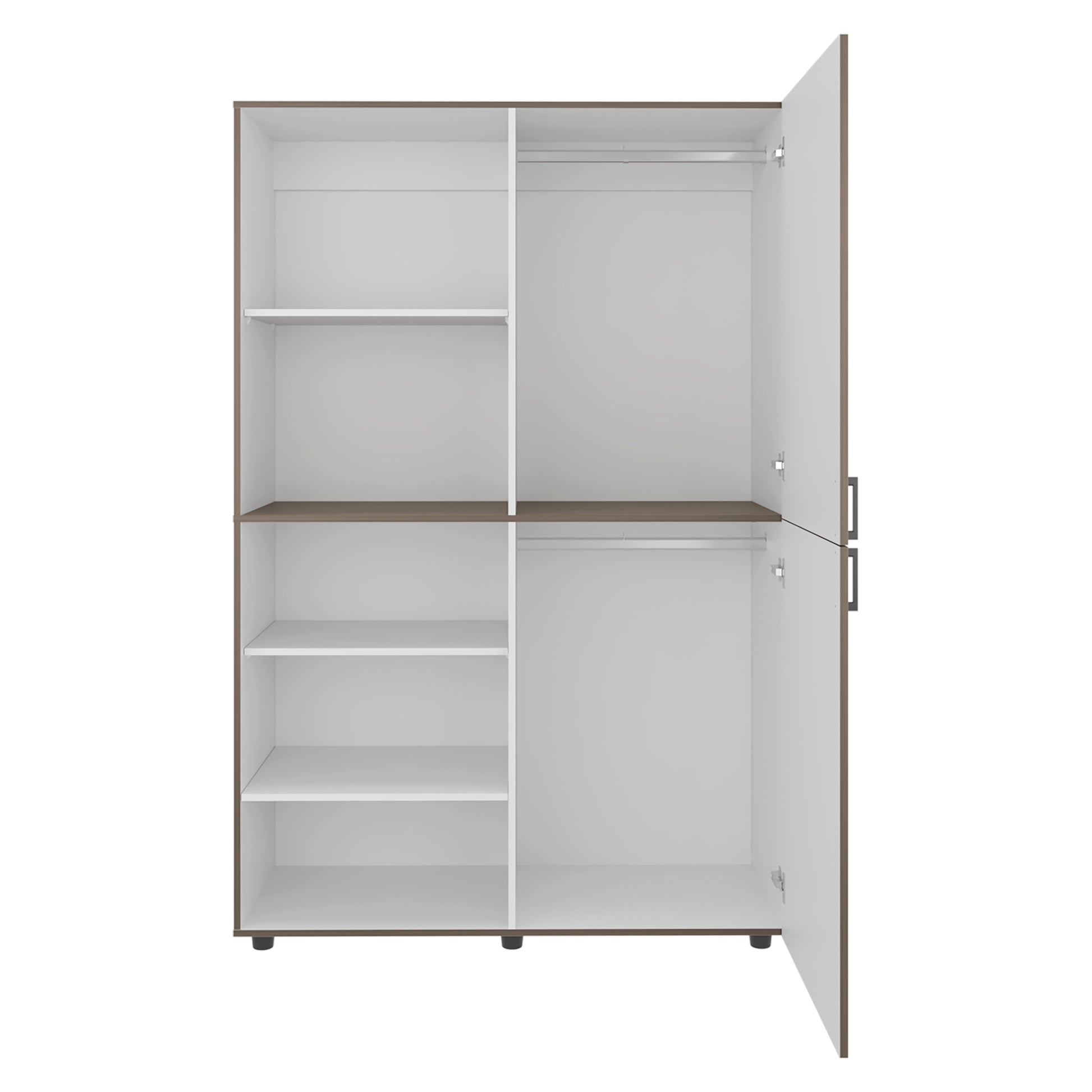 Gray Wardrobe with 5 Shelves - 72" Tall Storage Dresser